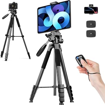JOILCAN Camera Tripod 173 cm Lightweight Mobile Phone Tripod for