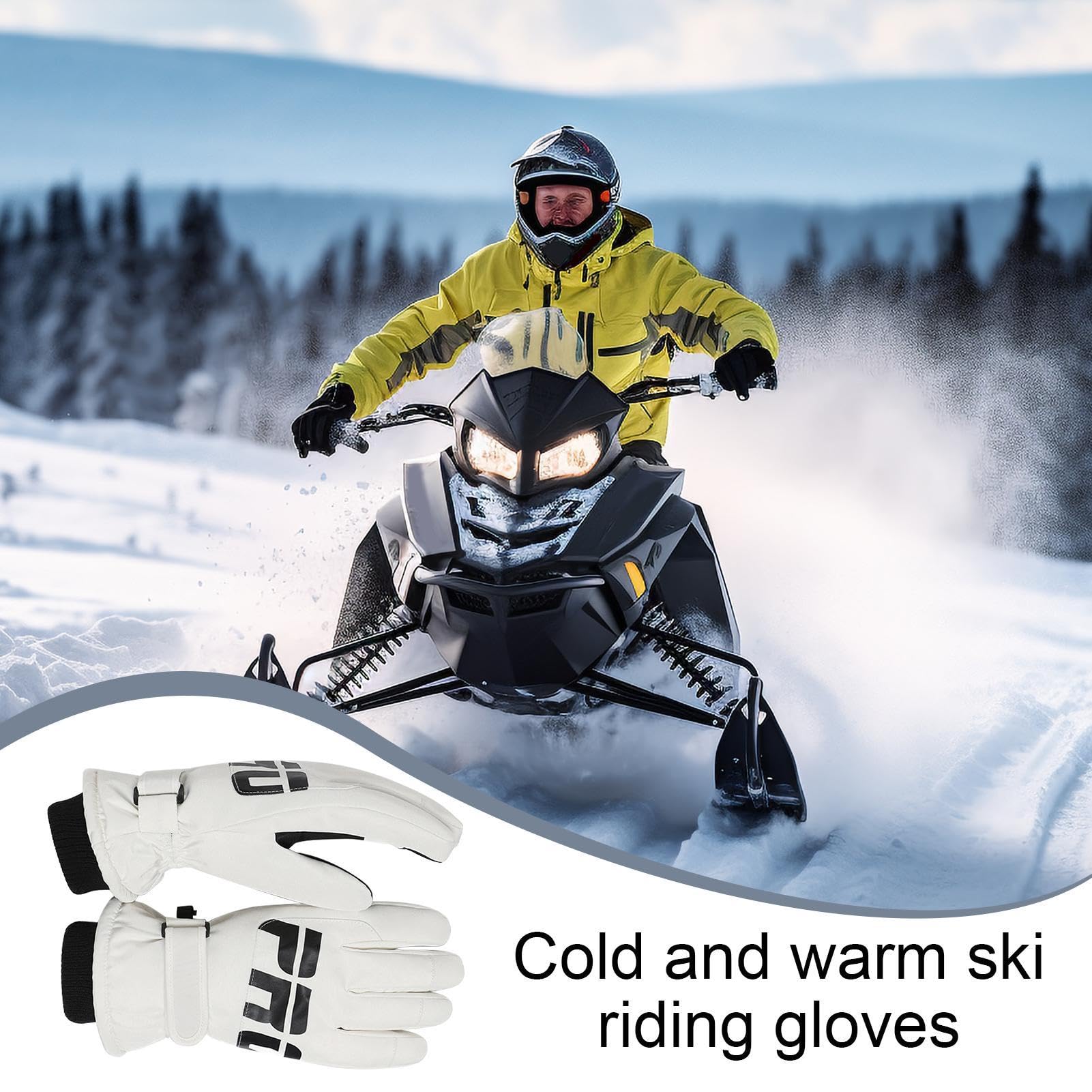 ZH1YFD Zimowe rękawiczki rowerowe Rękawiczki motocyklowe dla mężczyzn - Outdoor Zimowe termiczne rękawice snowboardowe Wygodne rękawice snowboardowe do jazdy na rowerze Narciarstwo Snowboard