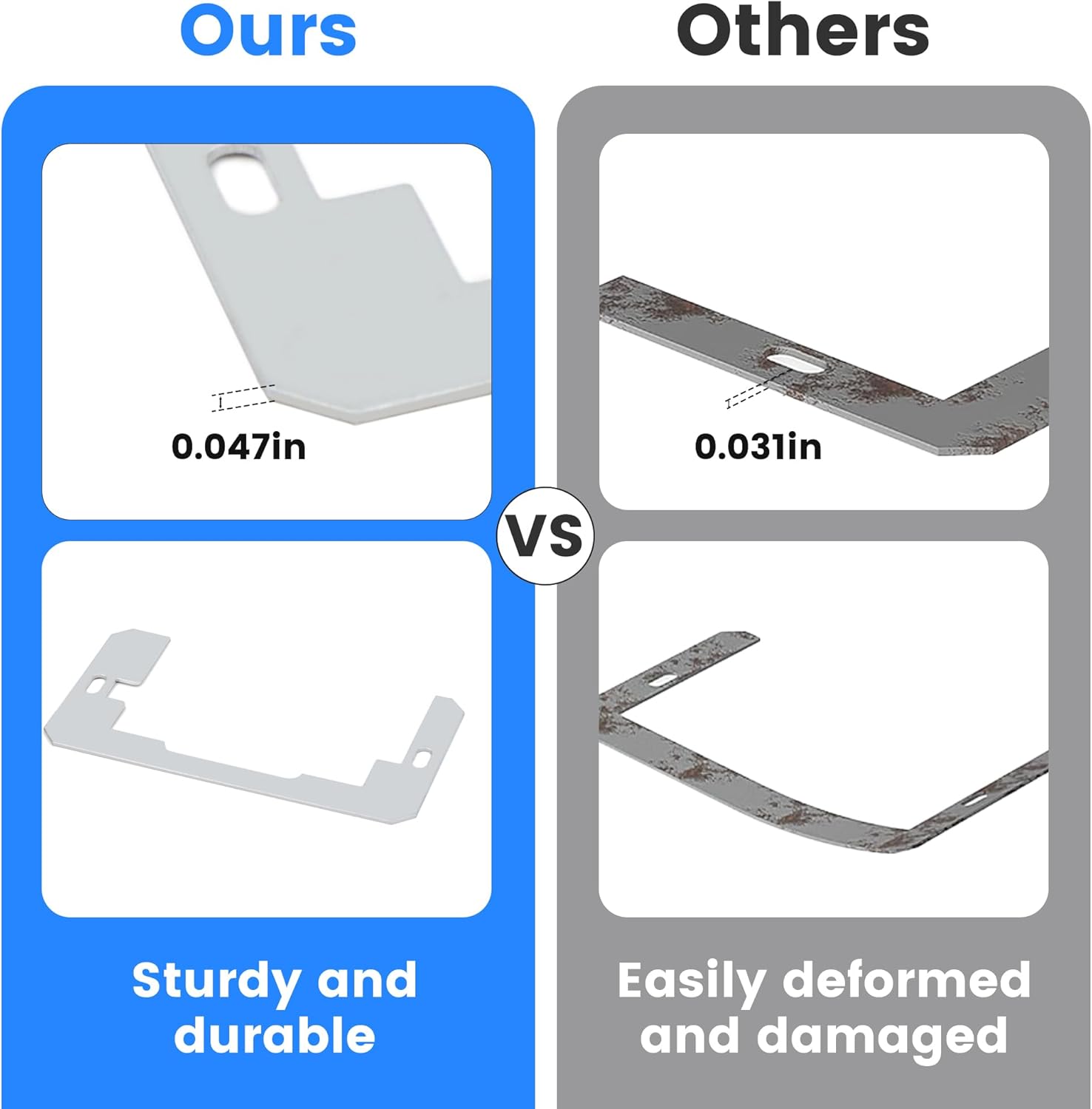 10 Pack Wall Plate Spacer for Electrical Outlets, Metal Outlet Spacer Shims to Fix Loose, Recessed or Crooked Outlets and Switches, Galvanized Steel for Flush Wall Installation