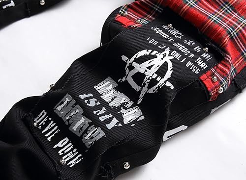 Miniatura 4 de Baylvn - Pantalones de mezclilla rectos ajustados para hombre, cómodos, para motociclista