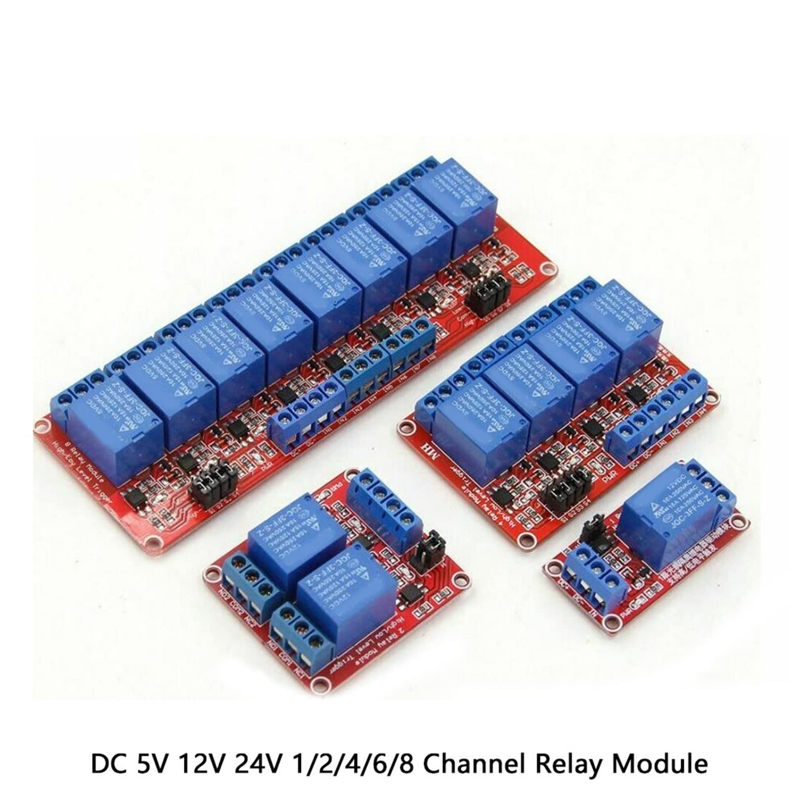 Moduł Przekaźnik Płyty 1, 2, 4, 6, 8 kanałów, osłona DC 5 V 12 V 24V z transoptorem, wyzwalacz poziomu w górę i w dół, drogi zasilania