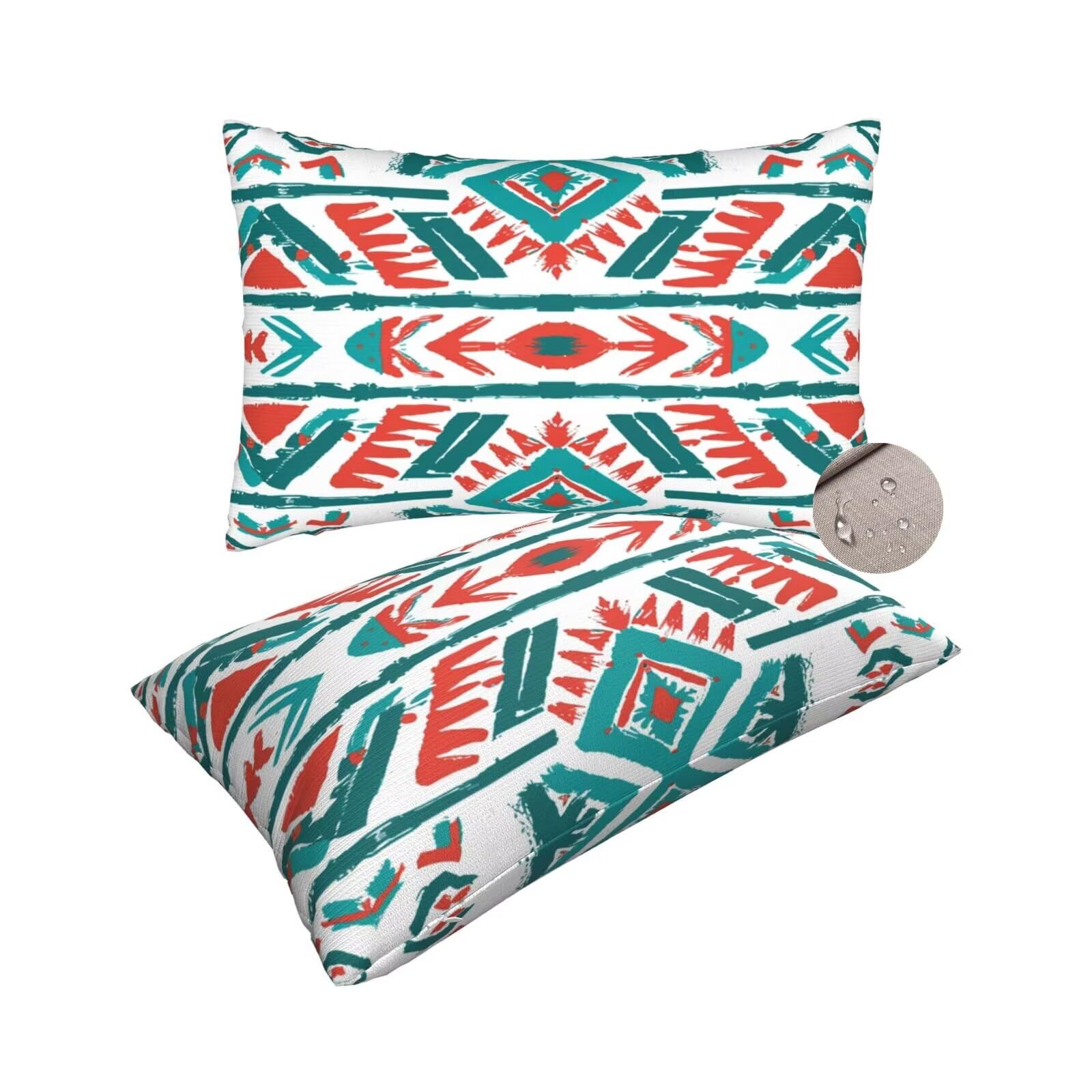 Housses de coussin extérieur imperméable 50x80 anti-tache motif fleurs