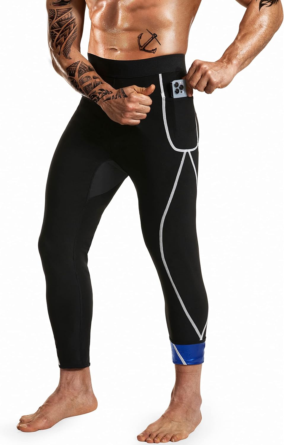 Sauna Sweat Pants for Men Compression Pants Athletic Leggings Workout Sauna suit