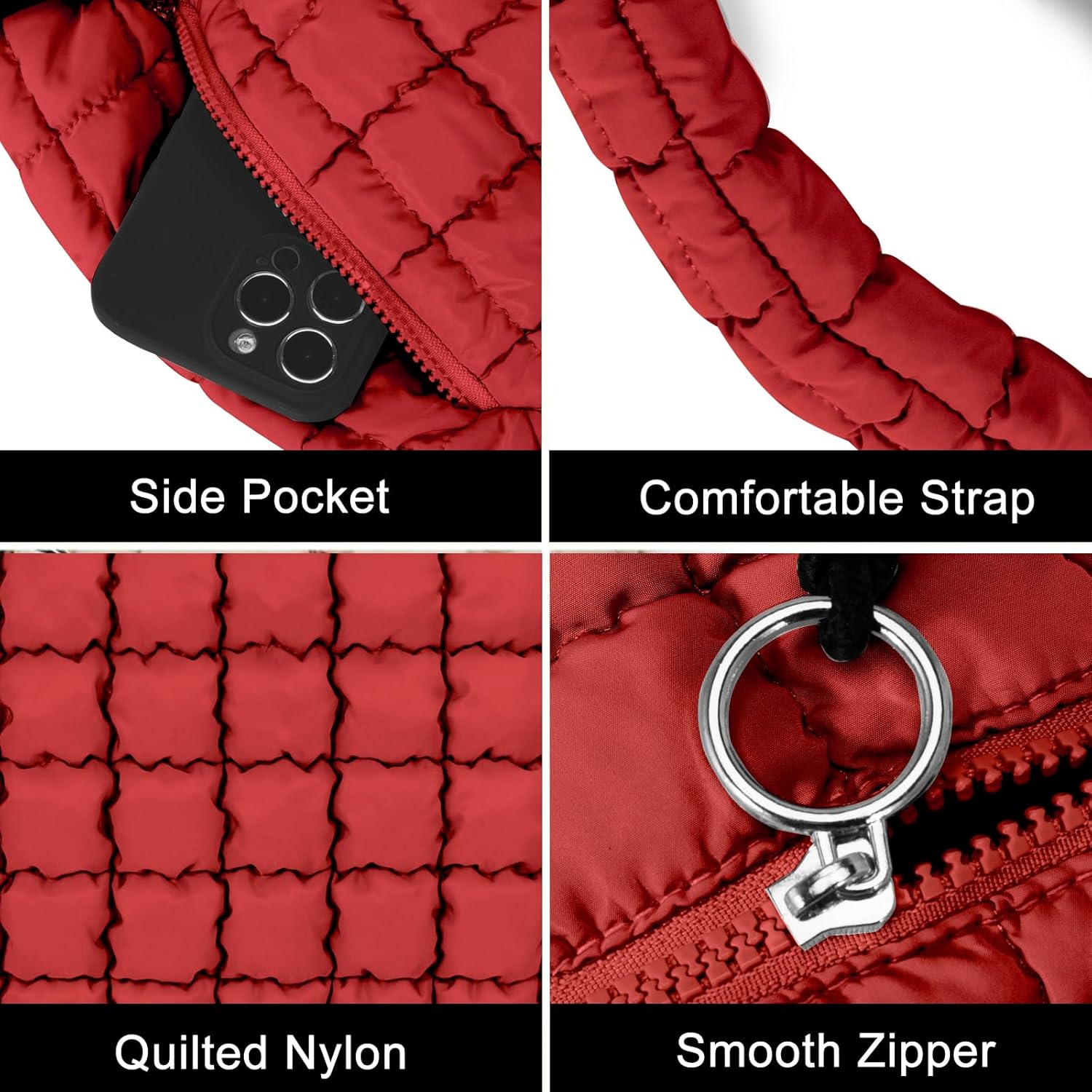 Puffer Tote Bag for Women Large Quilted Puffy Lightweight Carryall Crossbody Tote Bag for Women - Image 5