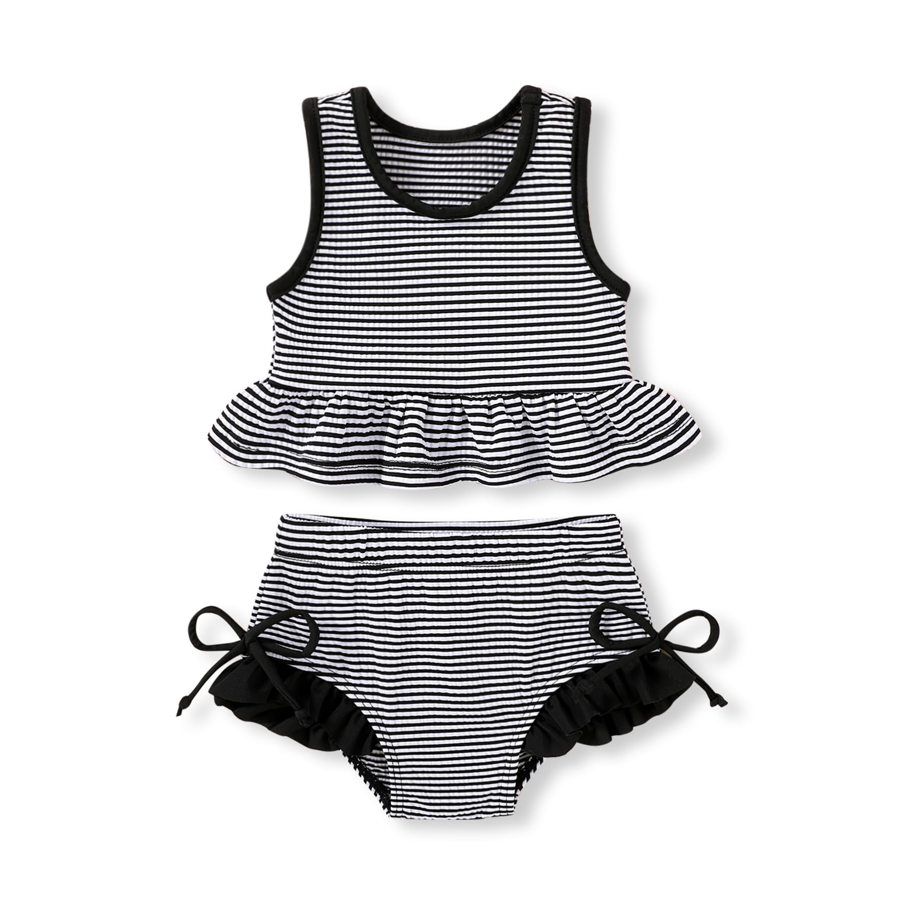 HAPPYMA Baby Swimsuit Toddler Girl Bathing Suit Stripe Bikini