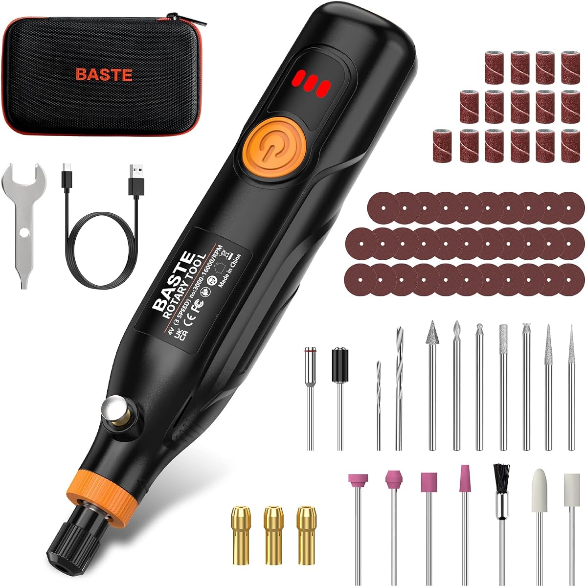Mini Cordless Rotary Tool Kit, 3-Speed Engraving Tool with 70 Accessories
