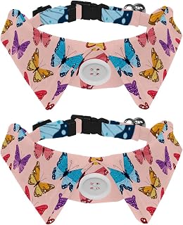 2 pajaritas para gatos y perros, collar ajustable para mascotas, corbatín formal para niños y niñas, cachorros, gatitos, bodas, cumpleaños, mariposas voladoras, color rojo, morado, azul, amarillo