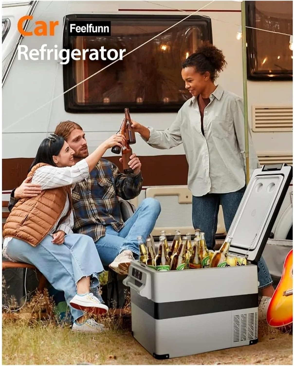 Car Fridge Portable 12V Refrigerator - 48 Quart Electric CoolerTruck Van RV Camper SUV, Car Refrigerator Freezer Camping