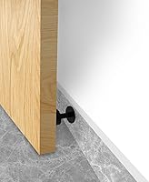 Vista 6 de Topes de puerta para montaje en pared o piso, protector de manija de puerta, tope de puerta de goma negra resistente con adhesivo autoadhesivo
