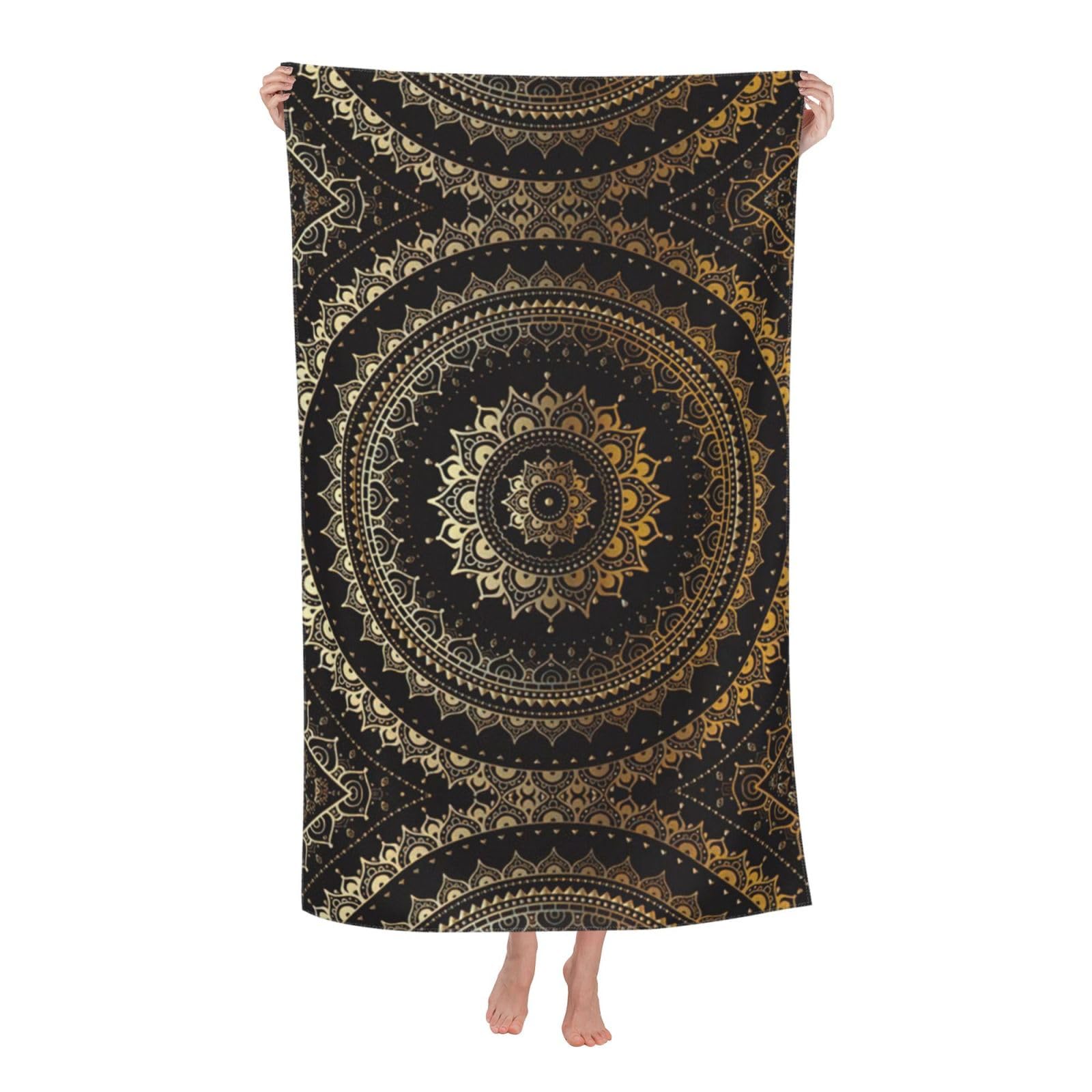 Oazcvbnn Women's White Mandala Print Adult Beach Towel Summer Travel Pool Vacation Swimming Fitness Outdoor Adventures