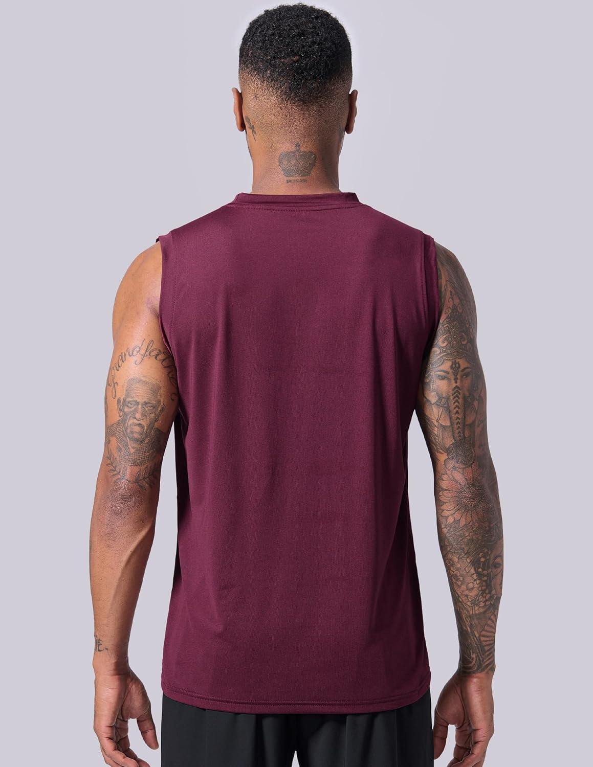 Liberty Imports Pack of 5 Men's Stretch Cool Dry Muscle Tank Tops Athletic Crewneck Sleeveless Workout Shirts - Image 5