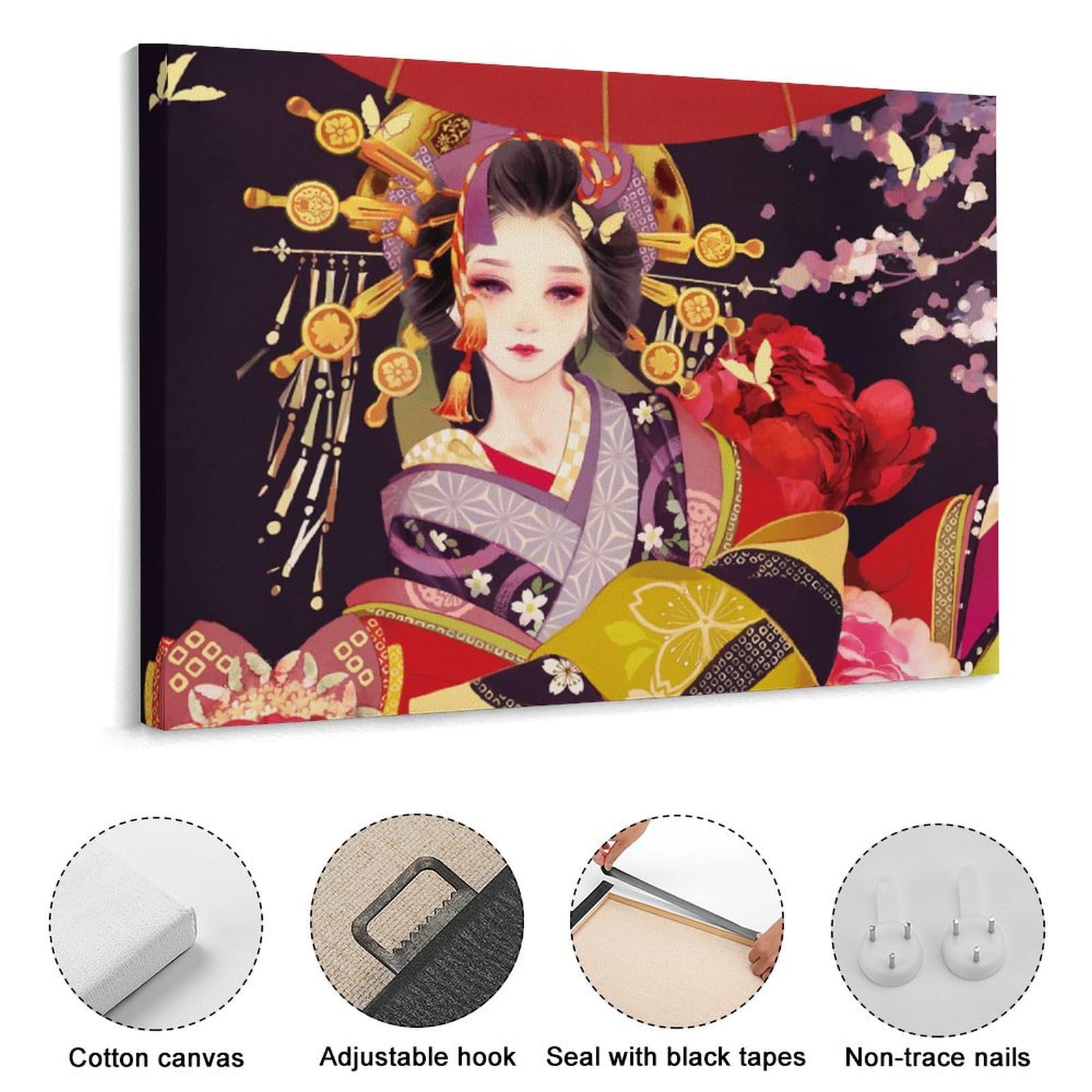 Amazon.co.jp: アートパネル 芸者 花魁 和風 アートポスター
