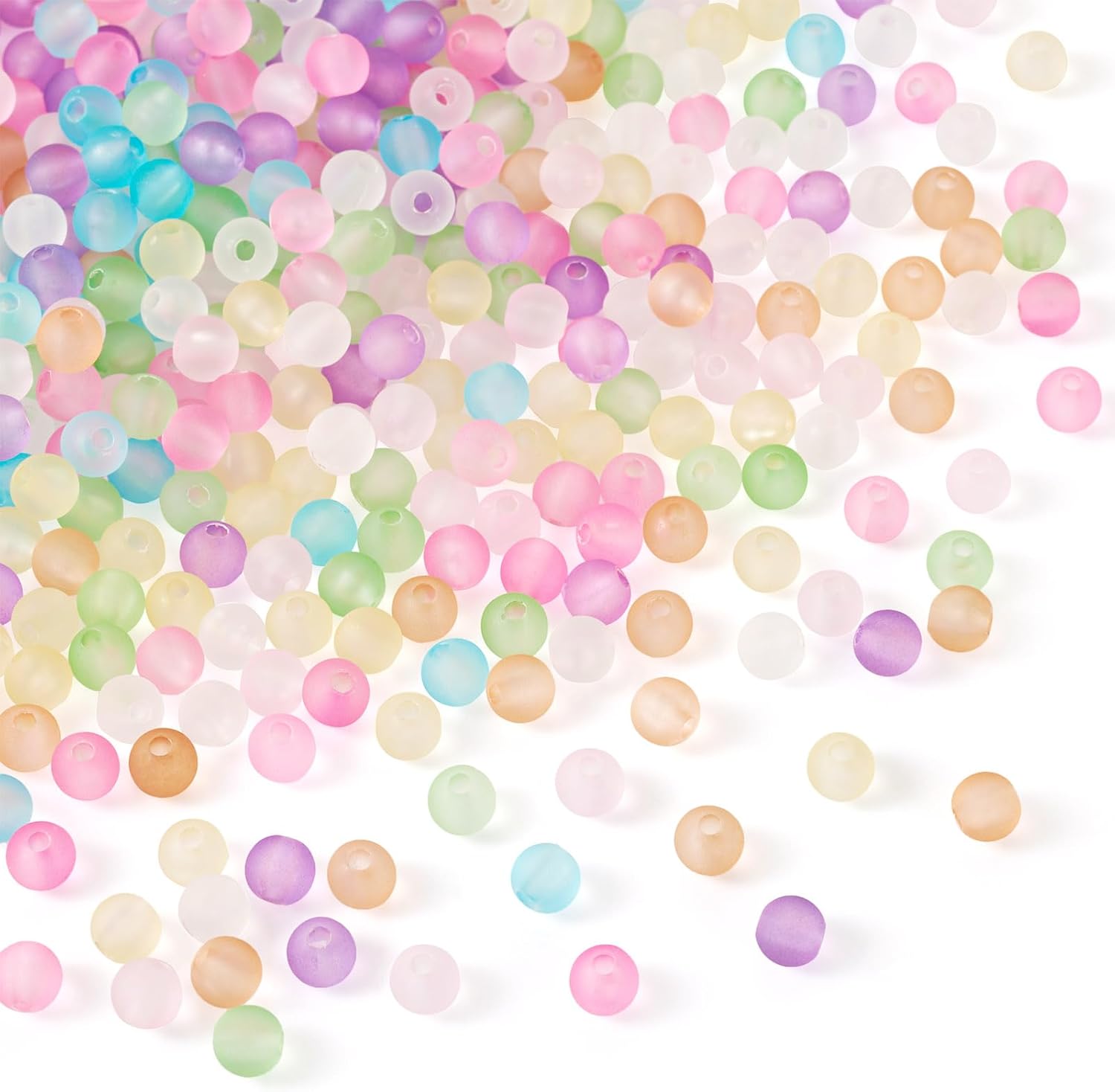 400Pcs 6mm Acrylic Beads Frosted Pony Bead Candy Color Small Pastel Beads Round Kandi Bead Spacers for Crafts DIY Necklace Bracelets Keychain Lanyards Jewelry Making Supplies - Image 8