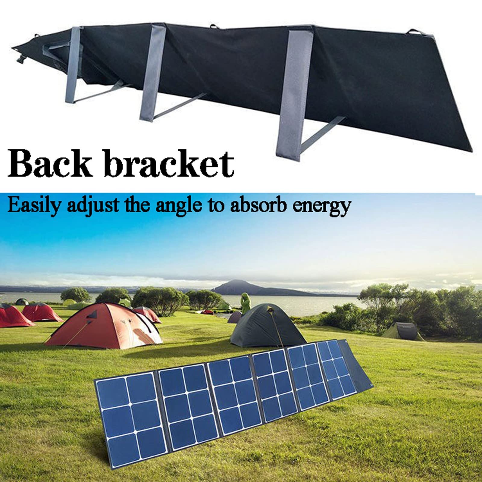 Paneles solares portátiles: cargador solar plegable de 120 W con salidas USB duales para carga de banco de energía, perfecto para acampar al aire libre