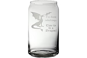 Time To Be A Dragon Etched Glass (Beer Can Pint)