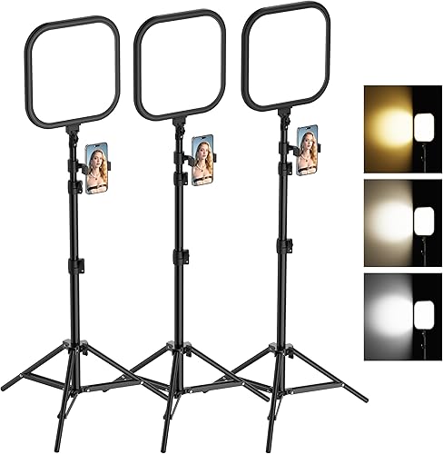 Miniatura 7 de Kit de Iluminación para Fotografía Luz de Video LED Regulable 5600K USB para Estudio de Video y Transmisión con Soporte de Trípode Ajustable