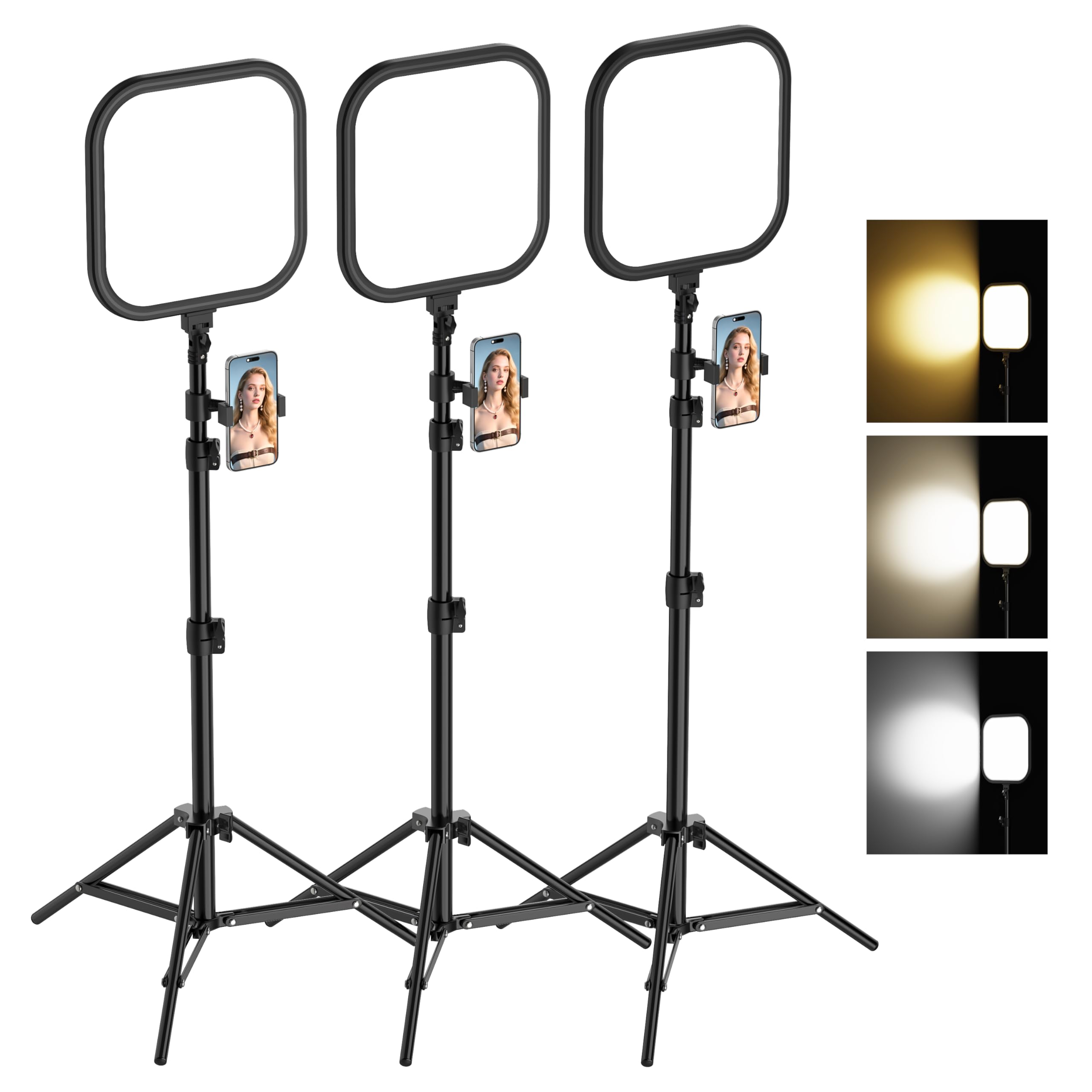 Luces de estudio regulables ALTSON para eliminar sombras en videos con kit de 3 paneles LED 8