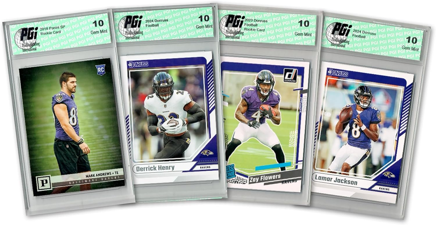 4) Baltimore Ravens PGI 10 Donruss Football 2024 Graded Trading Card Team Set