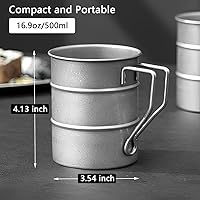 Vista 2 de Vintage Coffee Mugs Stainless Steel Mug with Handle Camping Coffee Mugs Outdoor Hiking Cup Lightweight Camping Gear for Men Backpacking Mug, Set of
