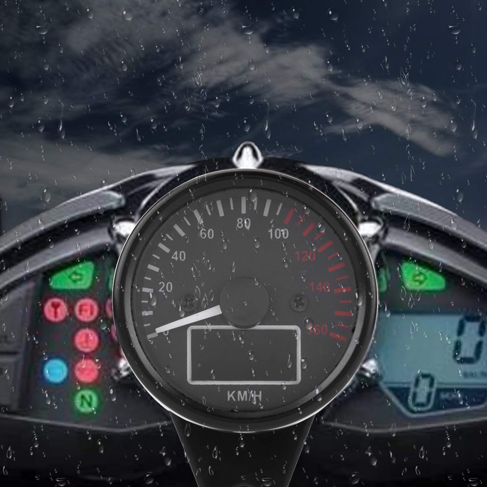 Tachimetro Digitale Universale per Moto da 160 Km/h, Indicatore LCD a LED Maggiore Sicurezza Stradale, Nero