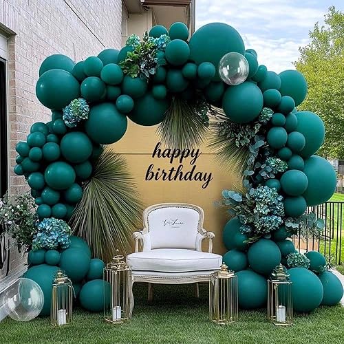 Miniatura 54 de Globos azules polvorientos de diferentes tamaños, doble relleno, color azul pizarra oscura, kit de arco de guirnalda de globos para baby shower