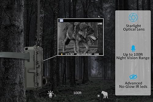 Miniatura 7 de Meidase Cámara celular S950 4G LTE cámara de juego de 32 mp 1296p con visión nocturna clara sin brillo de 100 pies activada por movimiento