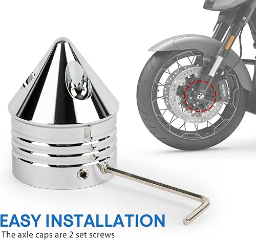 Miniatura 3 de psler - Tapones de eje delantero, tapa de tuerca de eje delantero para motocicleta Softail Road King Street Electra Glide Iron 883, aluminio CNC,