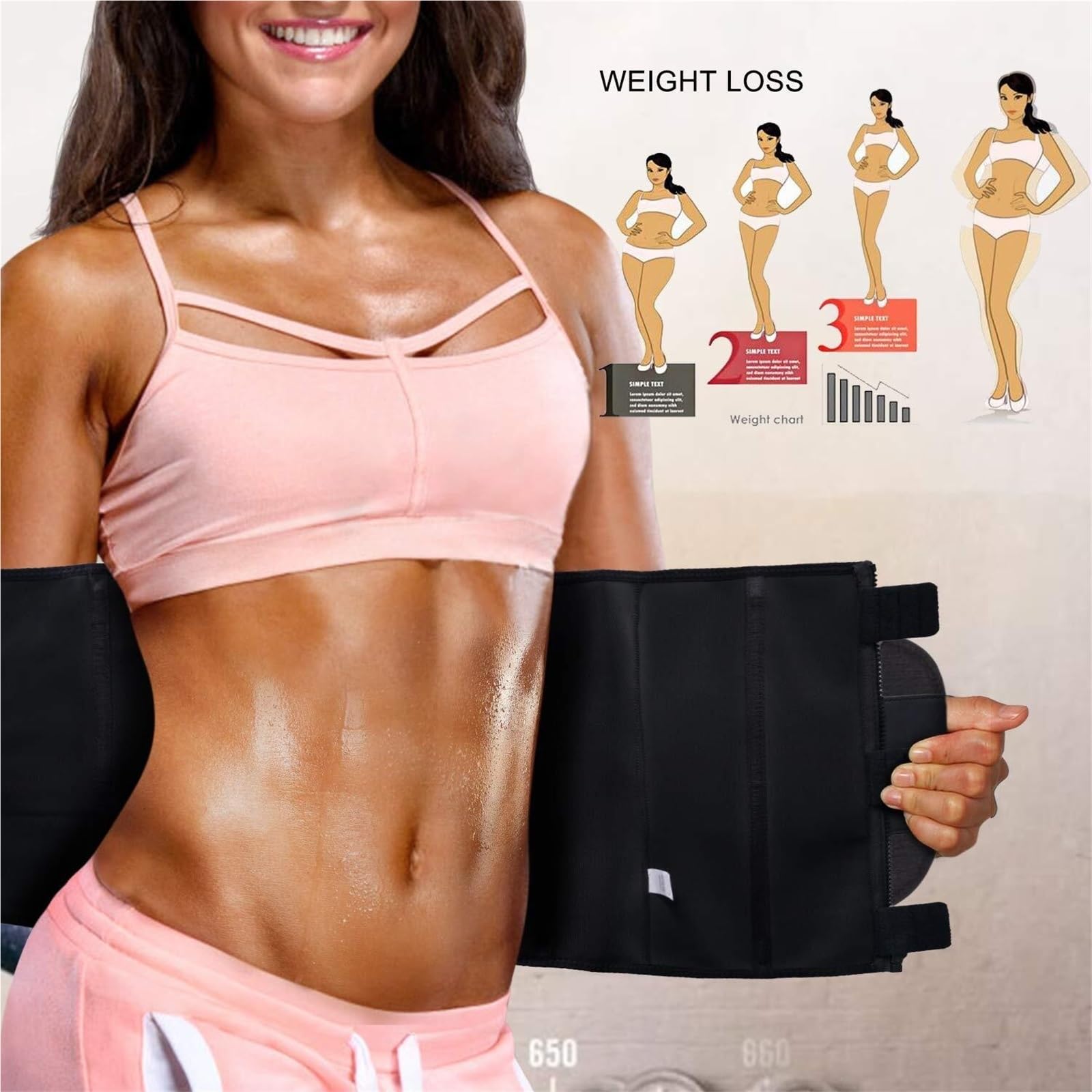 RüCkenstüTzgüRtel Taillentrainingsgürtel Bauchgürtel Sport Taillentrimmer Sauna Fitness Bauchgürtel Taillenschutz(XL)