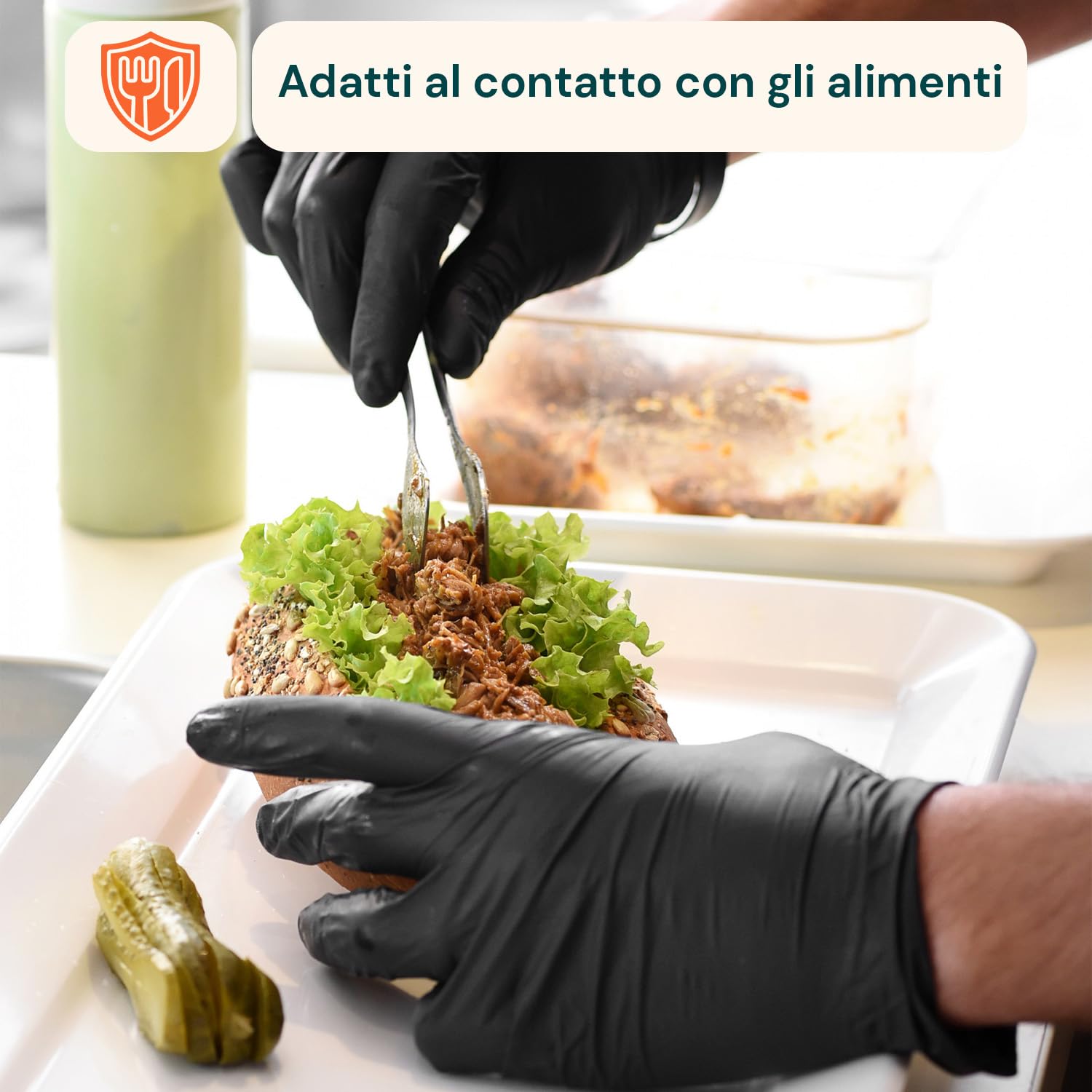 Avilia - Set 1000 Guanti Nitrile Neri Monouso Taglia L Senza Talco, Resistenti per Uso Professionale e Domestico, Presa Sicura, Facili da Indossare, Protezione Igienica per Estetica e Pulizie