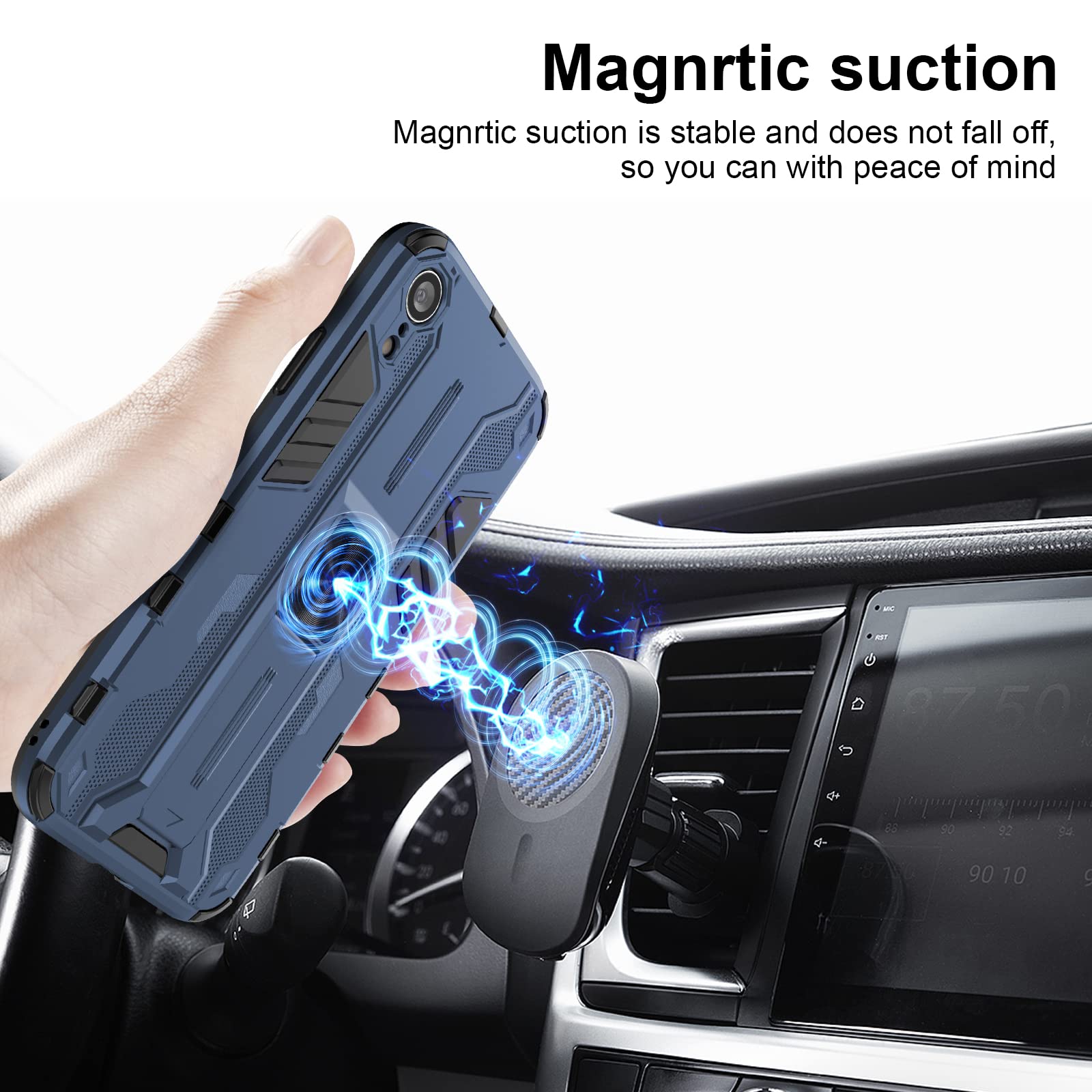 Funda para Xiaomi Redmi Note 15 Pro 5G, Carcasa Antigolpes con Soporte anular metálico, Case Protectora de Grado Militar, Azul — view 601