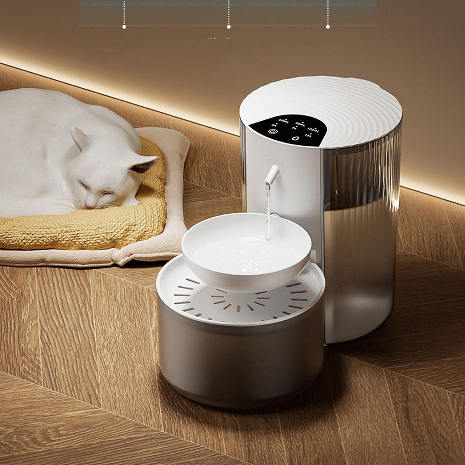 Fontana per Gatti Wireless da 3 Litri | Fontana Automatica per Animali Domestici, Distributore D'acqua Intelligente per Gatti, Ciotola D'acqua per Gatti e Piccoli