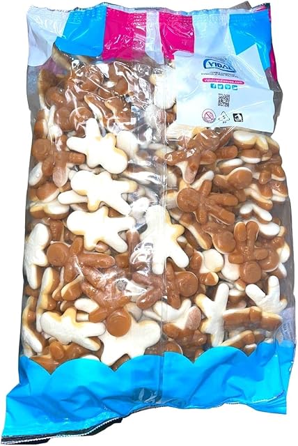 Vidal Gingerbread Gummies Sweet - Soft and Chewy Christmas Sweets Bulk Bag - 2kg