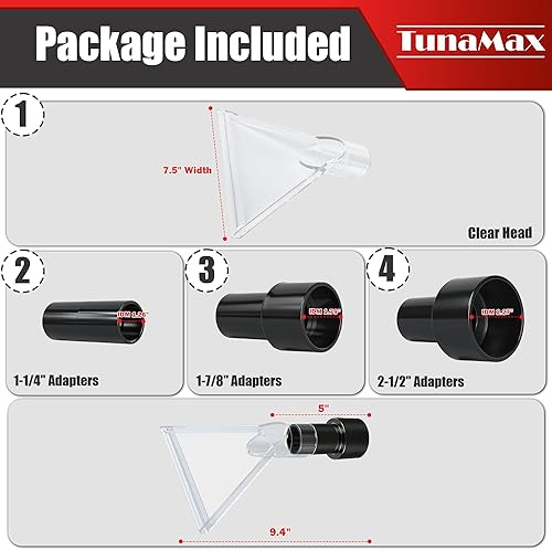 Miniatura 8 de TunaMax Funciona universal con todos los accesorios extractores de aspiradoras de tienda con 1-14 pulgadas y 1-78 pulgadas y 2-12 pulgadas, tres