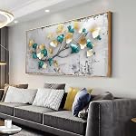Wall Art Abstract Canvas Painting Black Grey Wall Decor Modern Artwork for Living Room Bedroom Dining Room Home Office Decor Large Framed Ready to Hang 20"x40"(50CMx100CM)