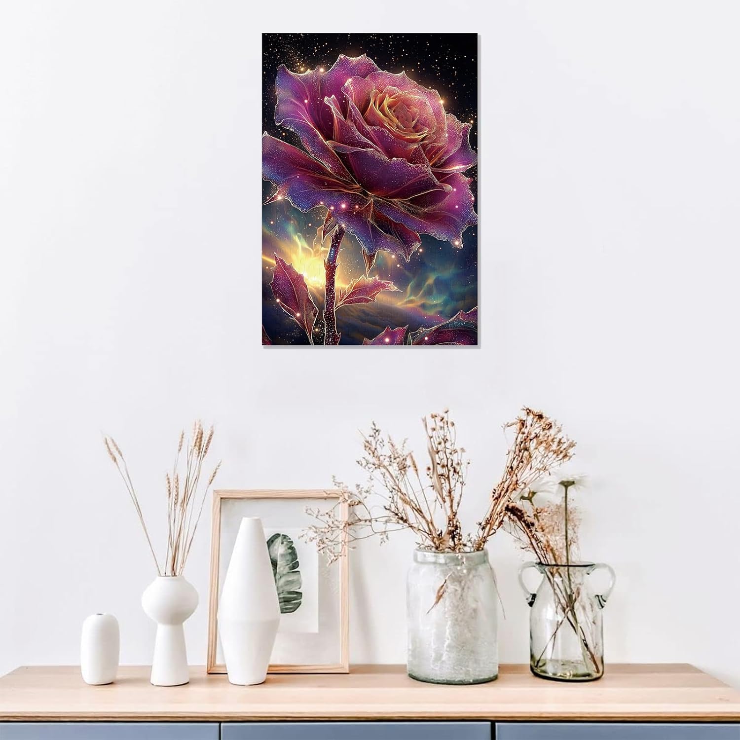 Great Jigsaw Puzzles for Adults 300 Pieces Fantasy Purple Rose Starry Sky Puzzles for Adults Toys Gift Family Decoration Kids Puzzle