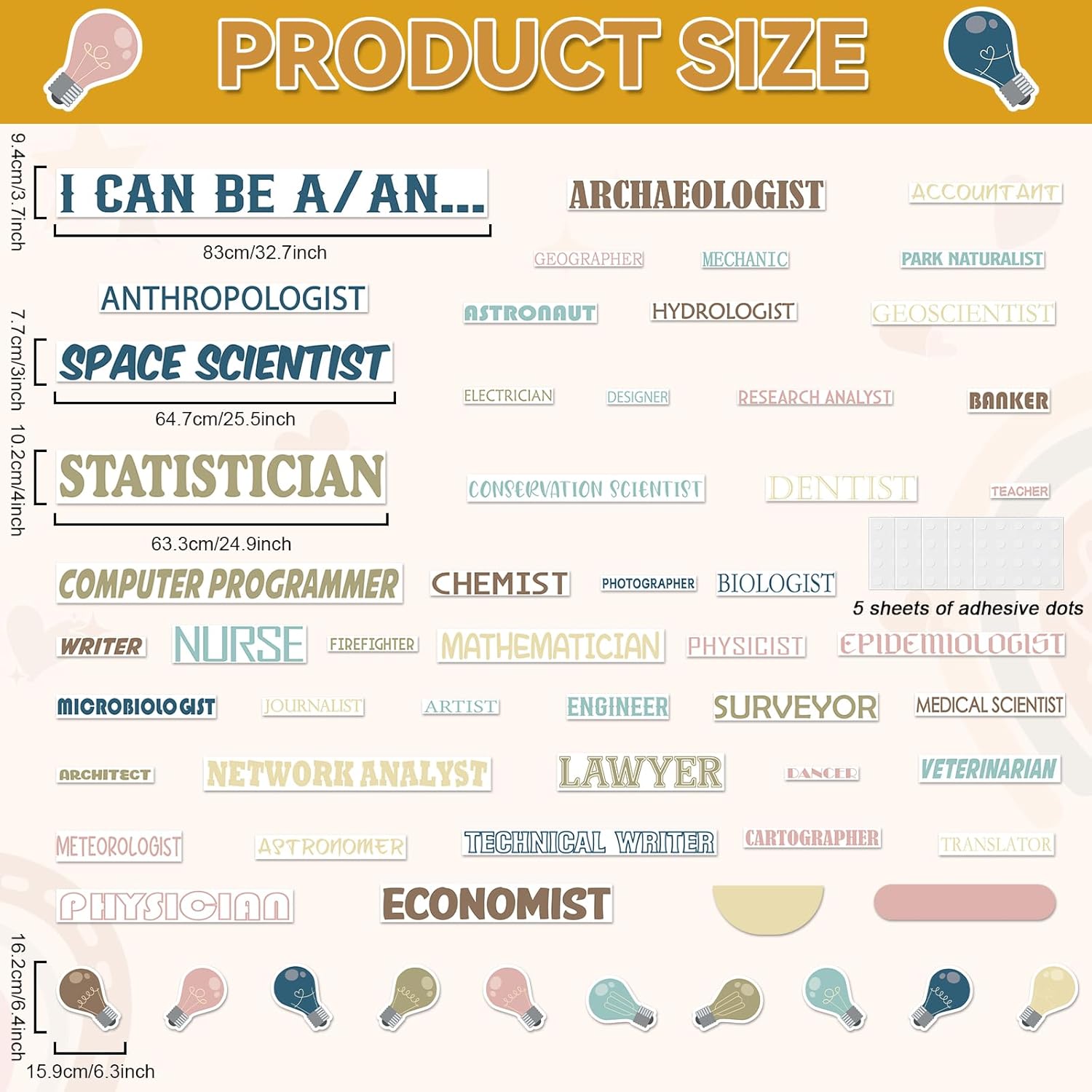 Boho Motivational Bulletin Board Set Careers Poster Classroom Bulletin Board Decorations Educational Light Bulb Cutouts Incentive Poster Careers Enlightenment Cut Outs for Home School Wall Door Decor