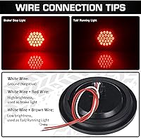 Vista 7 de LINKITOM Luces redondas de remolque de 4 pulgadas, 24 luces LED superbrillantes de freno/trasera, IP67 impermeable, certificado DOT para remolques