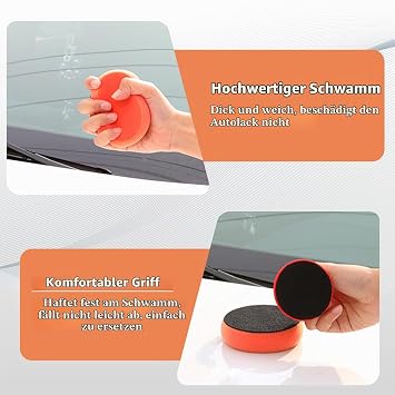 Polierschwamm Auto Set Autowachs Applikator Pads 90mm 10 Stück