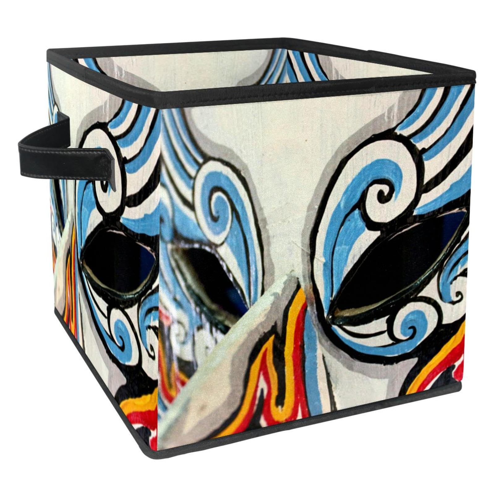 Boîte de rangement pliable multicolore au motif de peinture maison