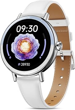 Smartwatch, Womens, Compatible with iPhone and Android, 1.27 Inch HD Screen, Round Smart Watch, Small Size, Bluetooth 5.3, Call Function, LINE Message Notification, 100+ Exercise Modes