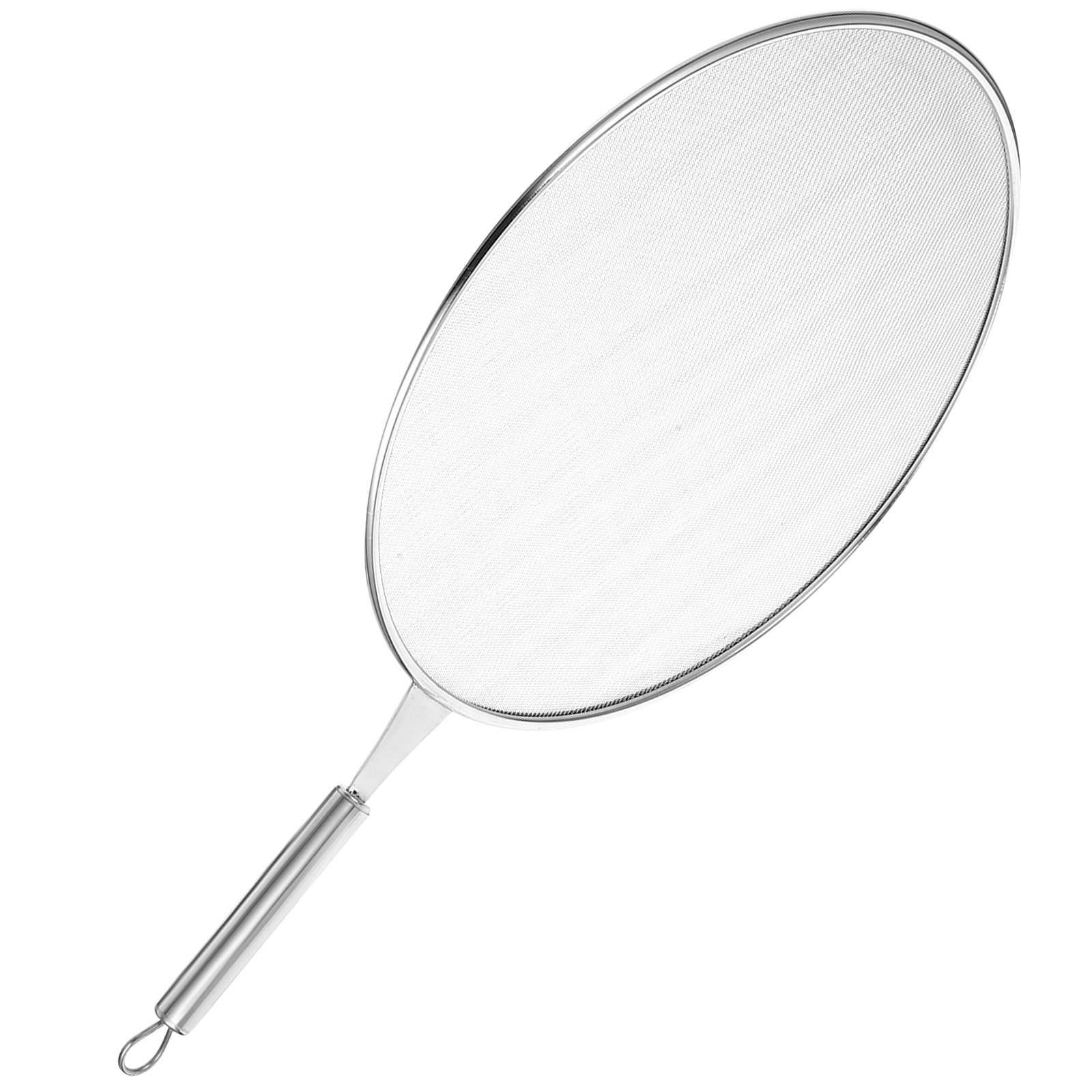jojofuny Pantalla Antisalpicaduras de Malla Densa de Acero Inoxidable con Asa para Sartén, Protector contra Salpicaduras de Grasa Adecuado para Cocinar en Casa