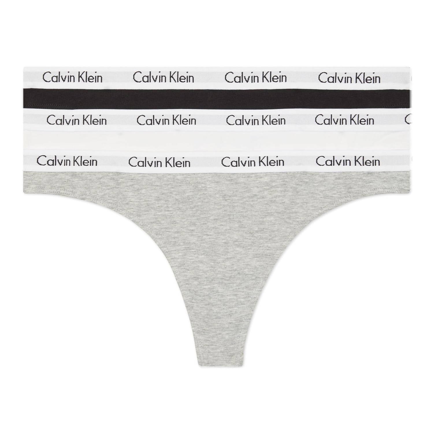 Calvin Klein Womens Carousel Logo Cotton Stretch Thong Panties 3 Pack