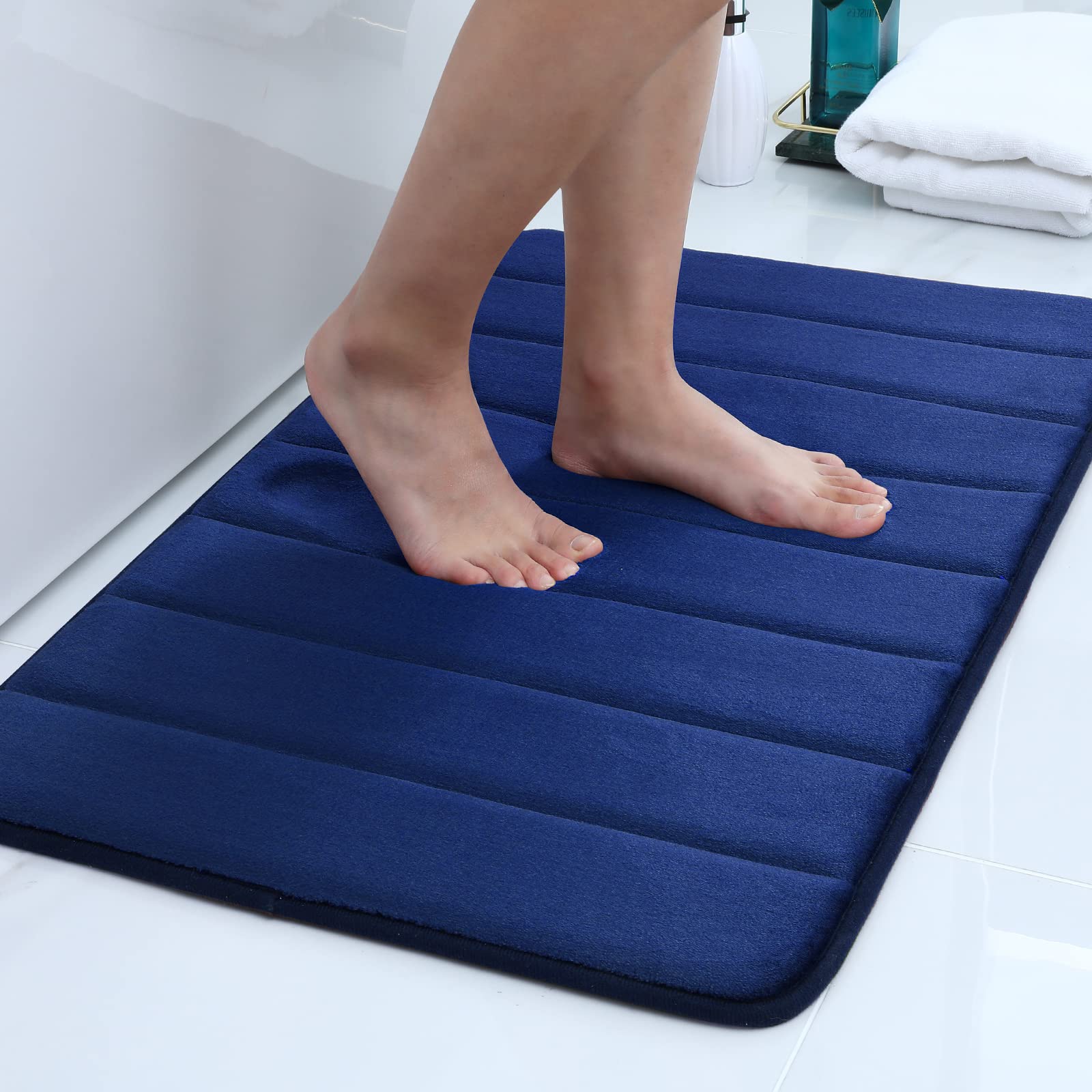 Colorxy, tappetino da bagno in memory foam, morbido e assorbente, antiscivolo, grande tappeto da bagno per cucina e bagno 20"x32"/50x80 cm Allegro