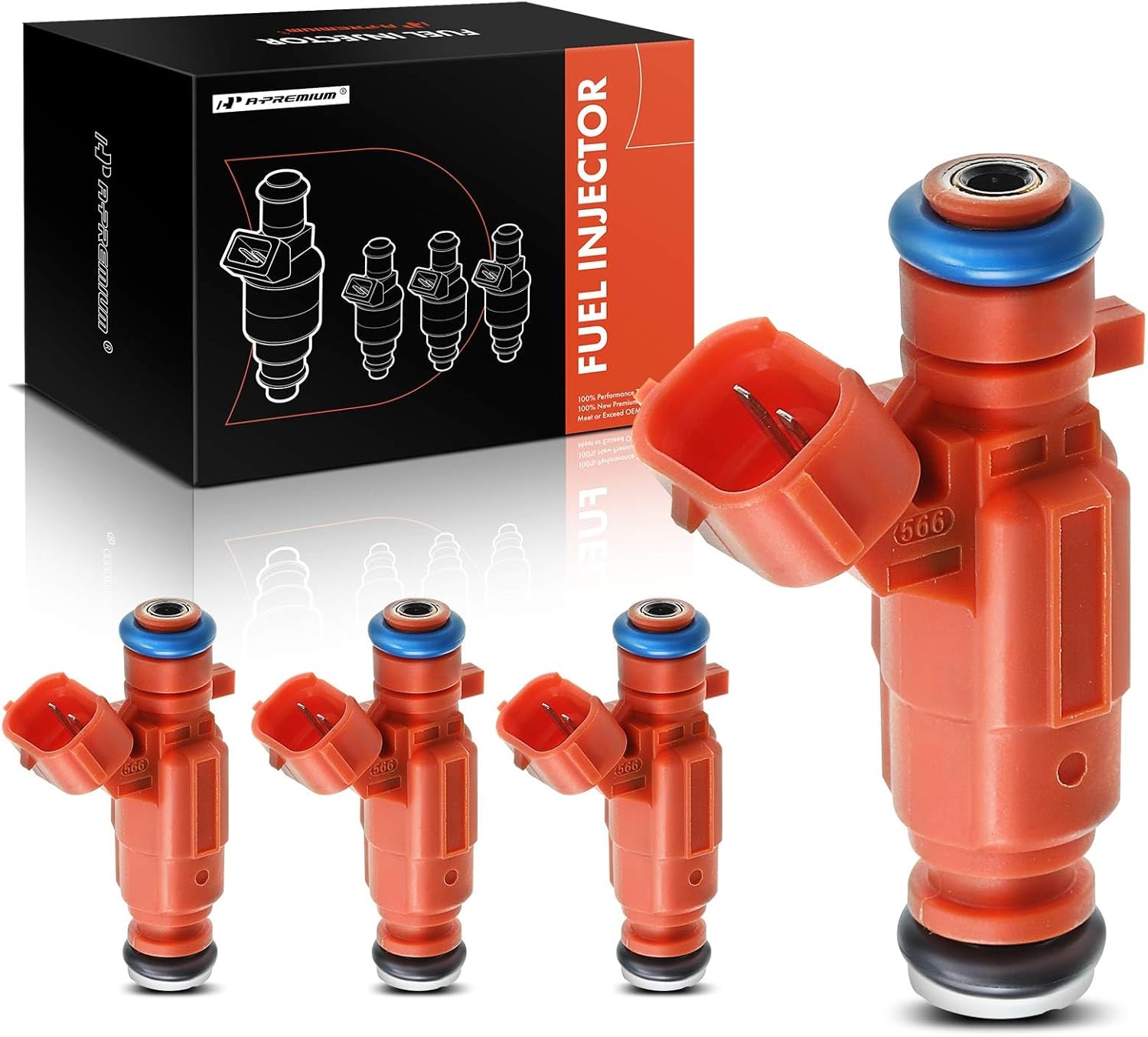 A-Premium Fuel Injectors Compatible with Nissan Sentra 2000 2001 2002 L4 1.8L, Gas, Set of 4, Replace# 166005M100, 0280155937