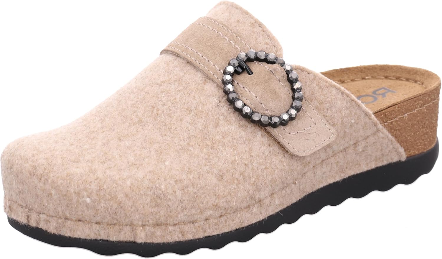 Rohde Soave-40 6055 Women's Soft Felt Slippers with Leather Insole