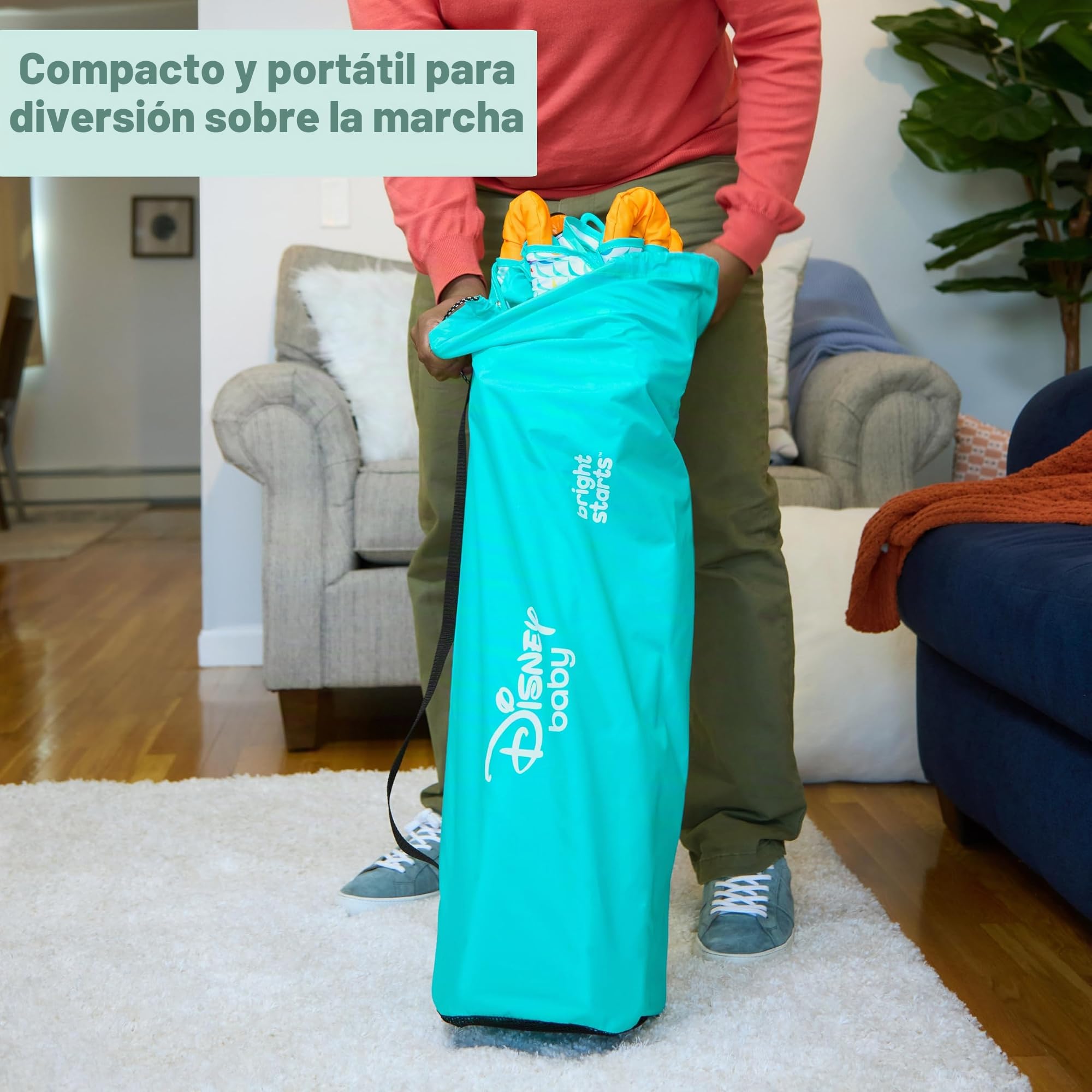 Bright Starts, Centro de Actividades Plegable Pop 'N Jump de Disney Baby Buscando a Nemo, para Interior y Exterior, Unisex, Desde 6 Meses, con Juguetes Sensoriales