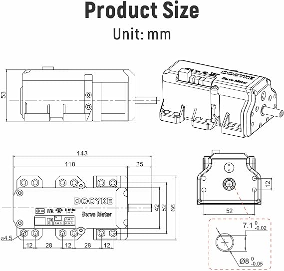 550kg High Torque RC Servo, 2 in 1 Servo and Motor 16V-24V High Voltage Full Metal Gear Digital Servo