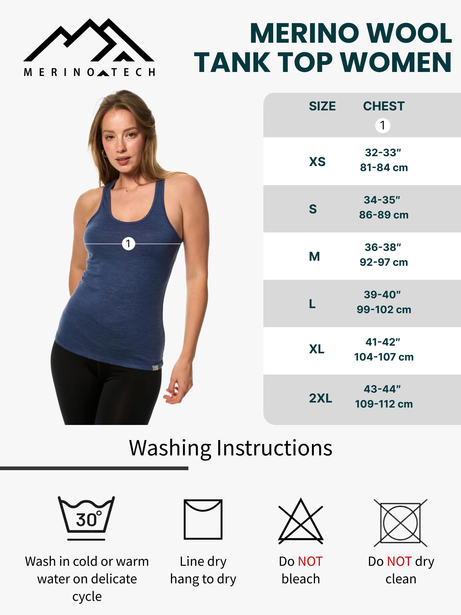Merino.tech Canottiera Donna Lana Merino - Intimo per Sport e Quotidiano | Canotta Termica Sportiva Vogatore, Anti-Odore, Termoregolatrice, Traspirante, Rapida Asciugatura, Trekking e Bici
