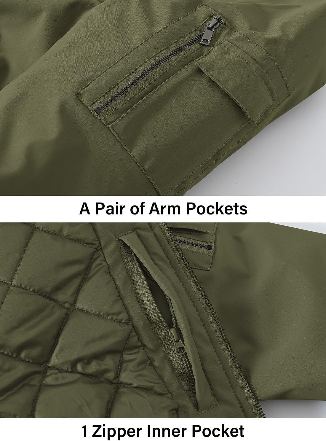 BGOWATU Men's Jacket Windproof Quilted Bomber Jackets Casual Fall Winter Warm Padded Coats Outwear - Image 5