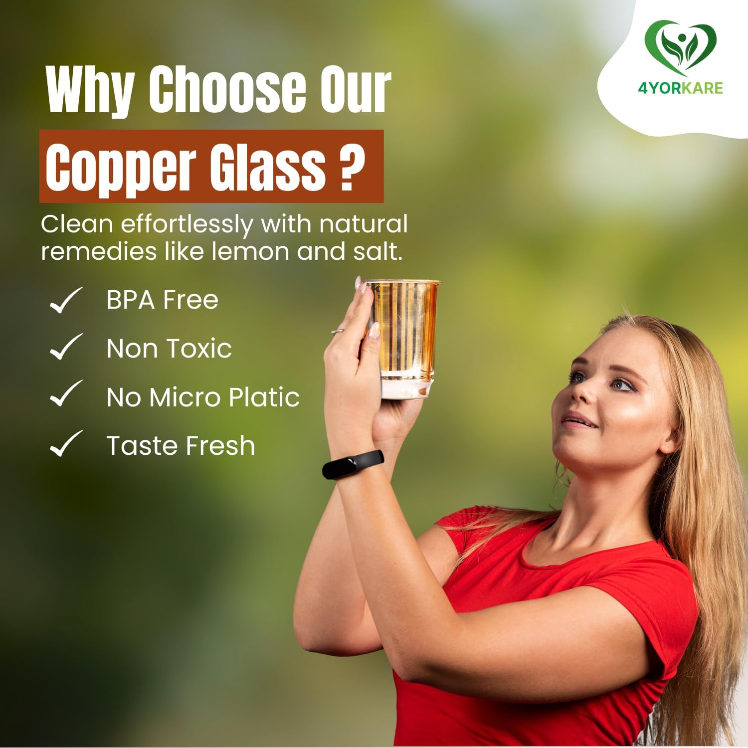 Pure Copper Tumblers for Drinking - Set of 2 Ayurvedic Copper Glasses | 11.83 Fl Oz Each | Perfect for Home, Office, Travel, Hotel & Gifting - Image 4